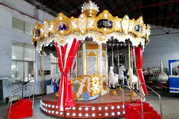 Buy Carnival Funfair Carousel Horse Rides with Beautiful Lights at Night from Dinis