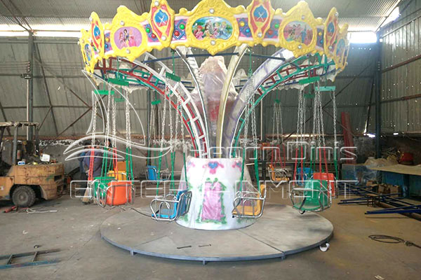 Classic Lotus Flying Chair Amusement Rides Displayed in Dinis Plant