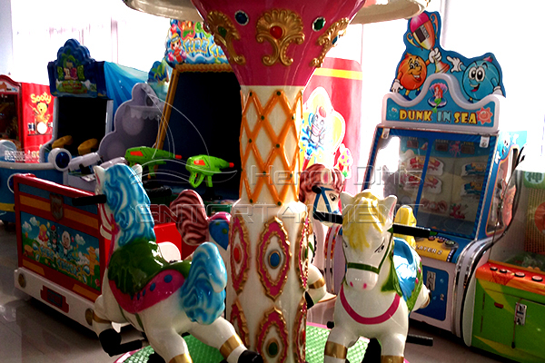 Hot Sale 3 Seats Coin Operated Carousel Kiddie Rides for Sale Favored by Children