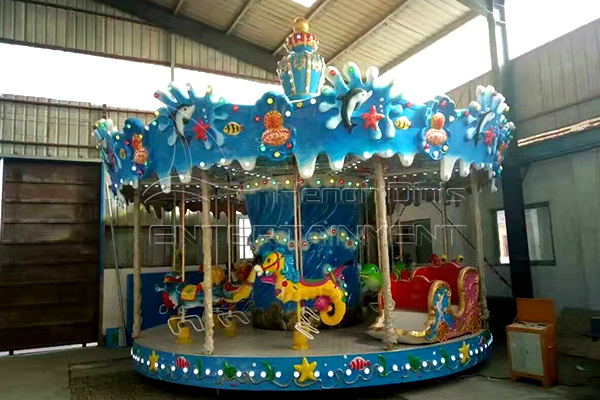 Outdoor Ocean Kids Carousel for Sale with Many Colorful Sea Creatures