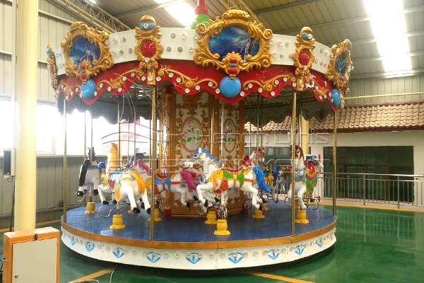 Carnival using carousel with double flying cornice
