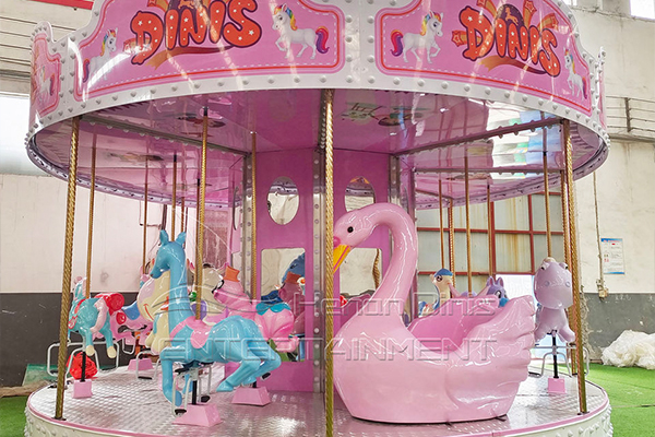 pink cartoon characters carousel