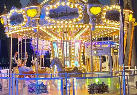 carousel in nights with colorful lights