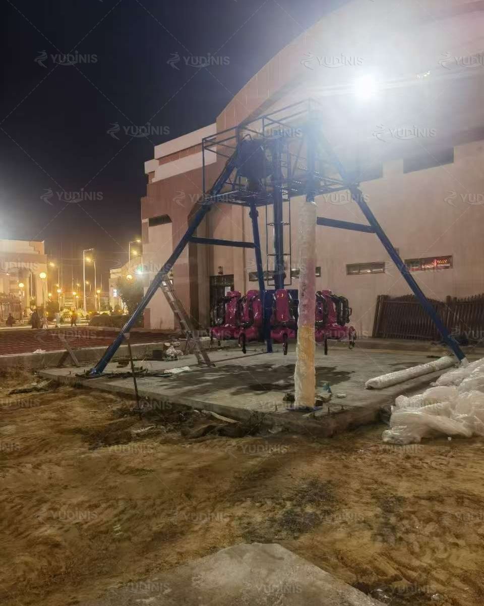 pendulum and aerial shooting rides installed in iraq park
