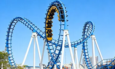 Amusement ride design drawing and model