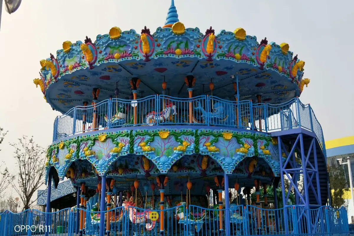 Classic carousel ride for family visitors