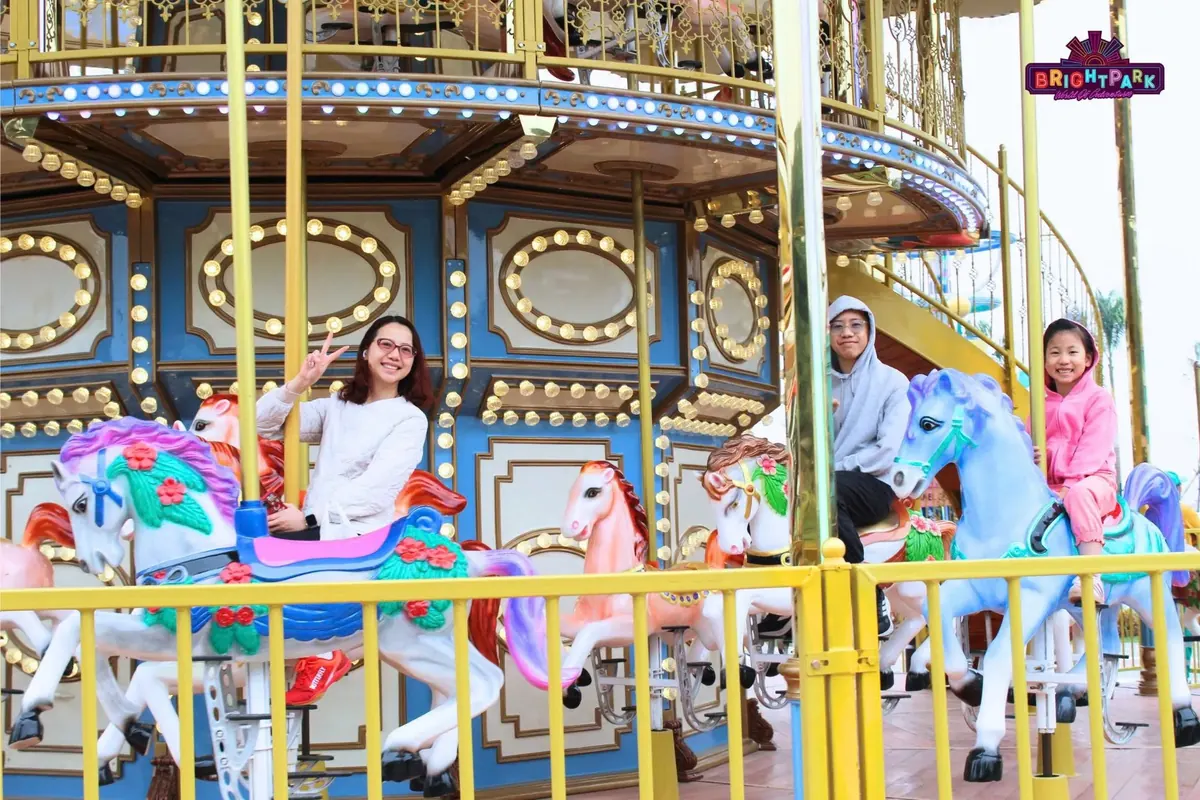 Double decker carousel delivered to an overseas park