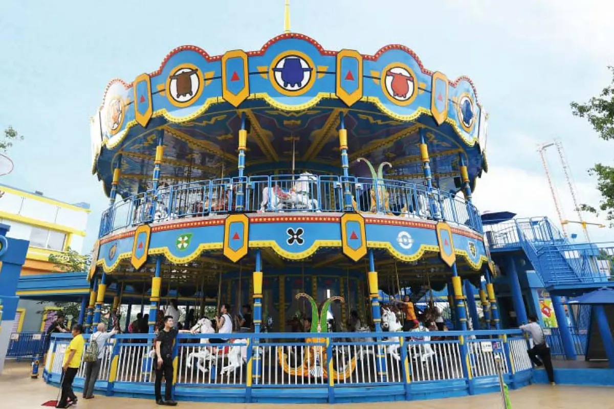 Family carousel attraction installed for park visitors