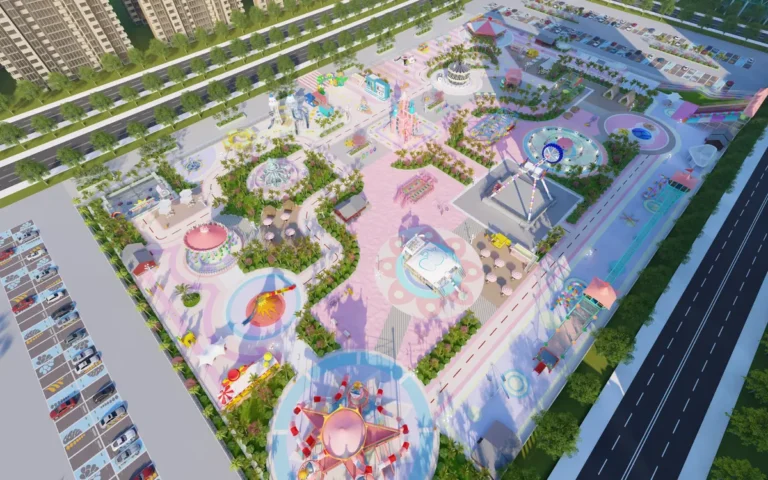 Family park master plan rendering with its activity zones