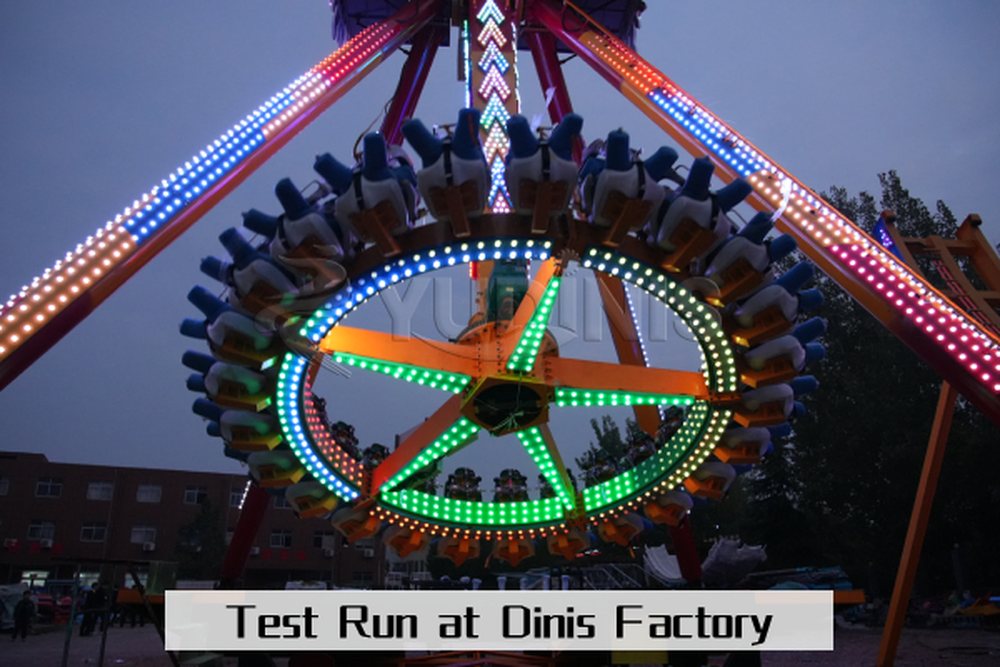 giant pendulum ride structure inspected before delivery