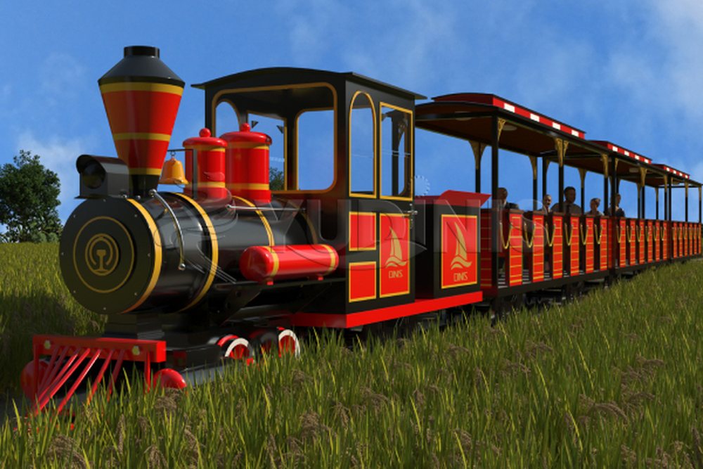 large scale ride on track train for sale with multiple carriages