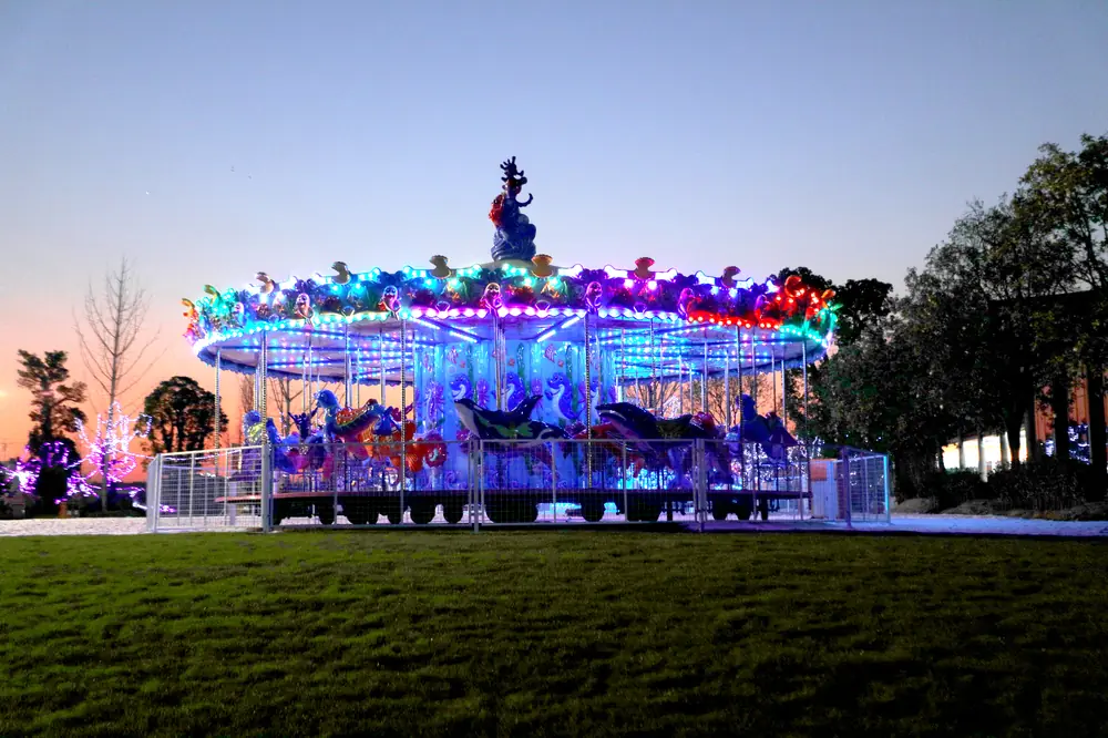 Ocean theme carousel ride for park visitors