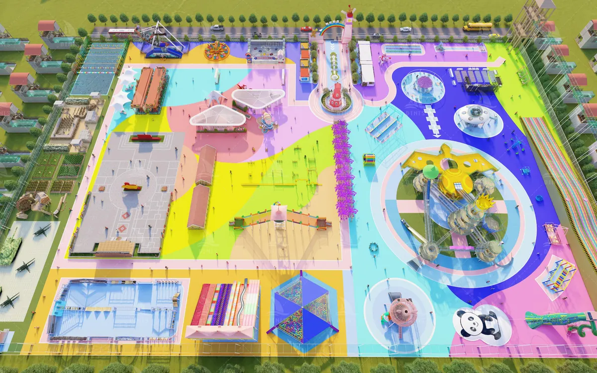 Master plan rendering for a 20,000 square metre park
