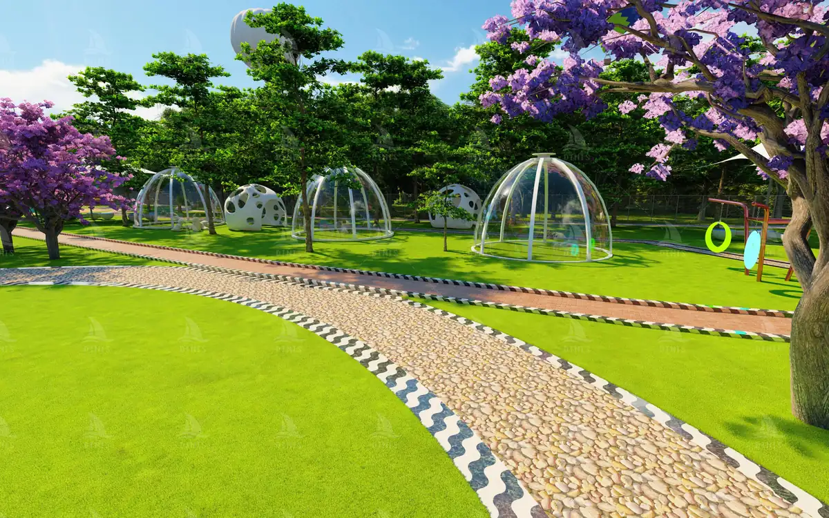 Ride and landscape plan for a 23,300 square metre park