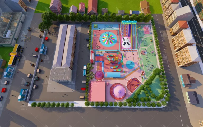 Park design layout for a 6,700 square metre family park