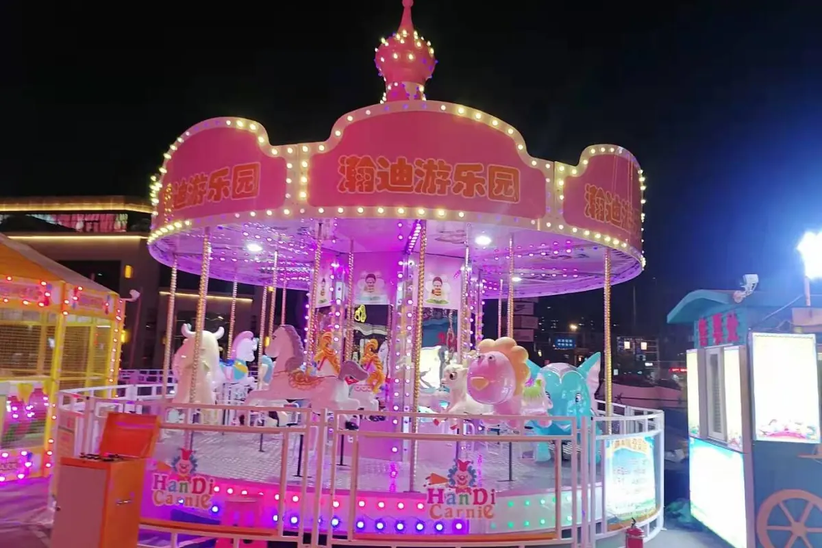 Themed animal carousel ride for family parks